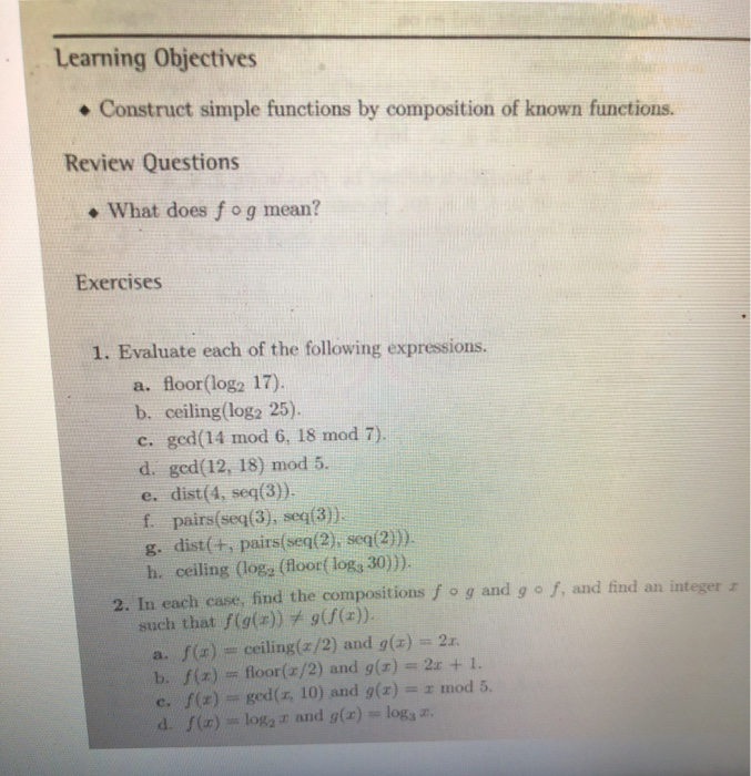 Solved Learning Objectives Construct Simple Functions B