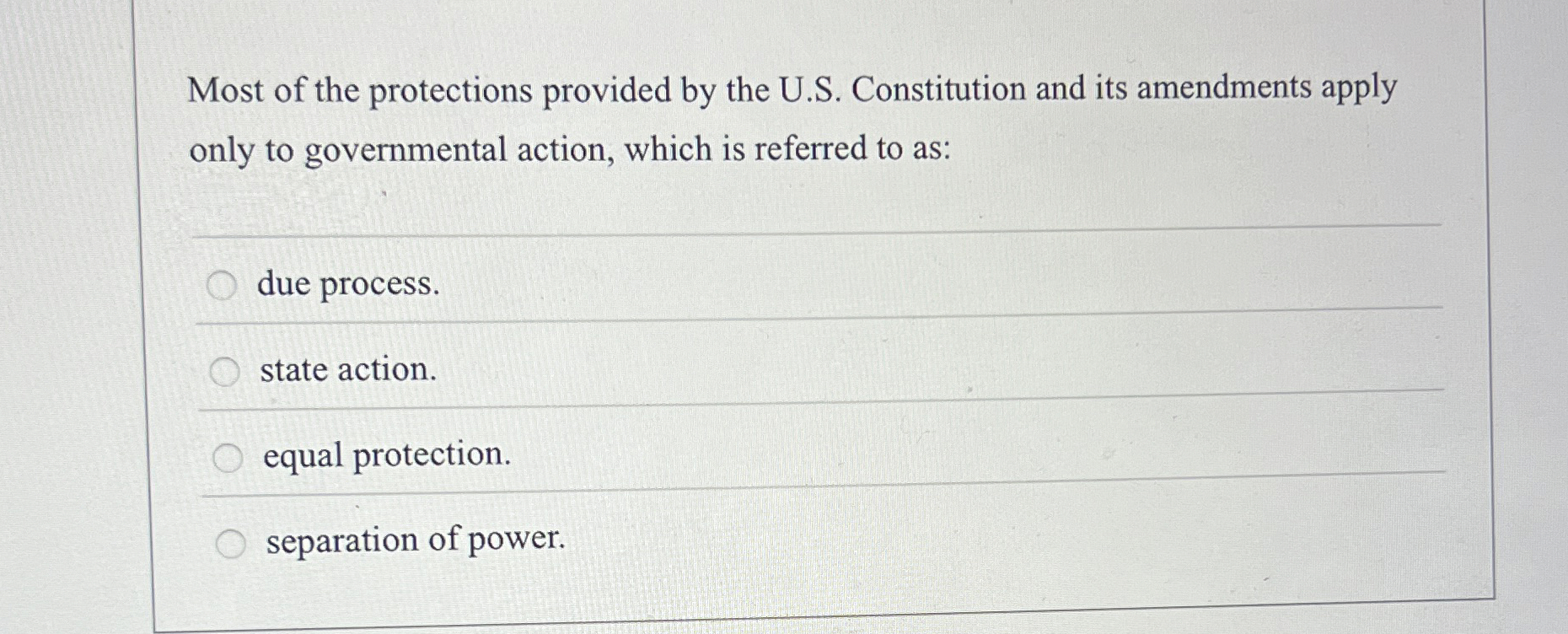 Solved Most of the protections provided by the U.S. | Chegg.com