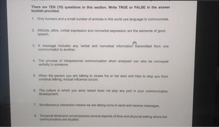 ur There are TEN (10) questions in this section. | Chegg.com