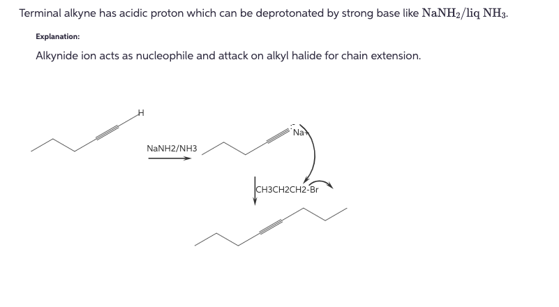 Solved Terminal alkyne has acidic proton which can be | Chegg.com