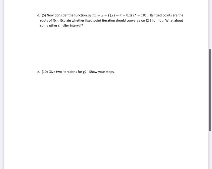 Solved 3. (35 total) Fixed Point Iteration Consider the | Chegg.com