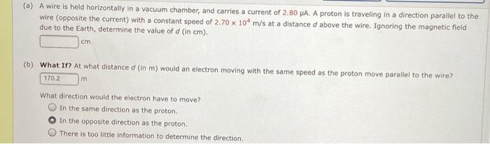 Solved The figure below shows two wires carrying currents of | Chegg.com