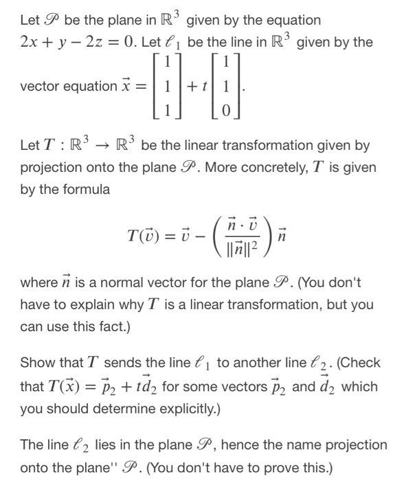 Solved Let P Be The Plane In R Given By The Equation 2x Chegg Com