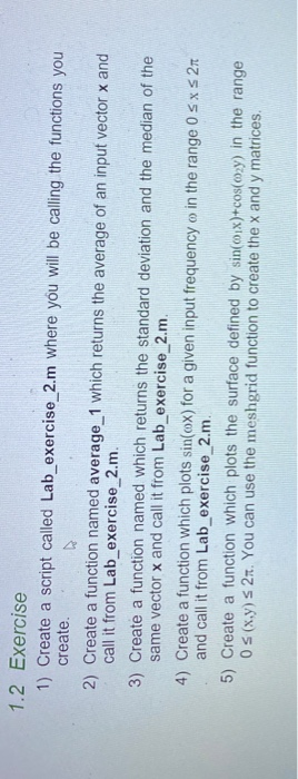 Solved 1.2 Exercise 1) Create a script called | Chegg.com
