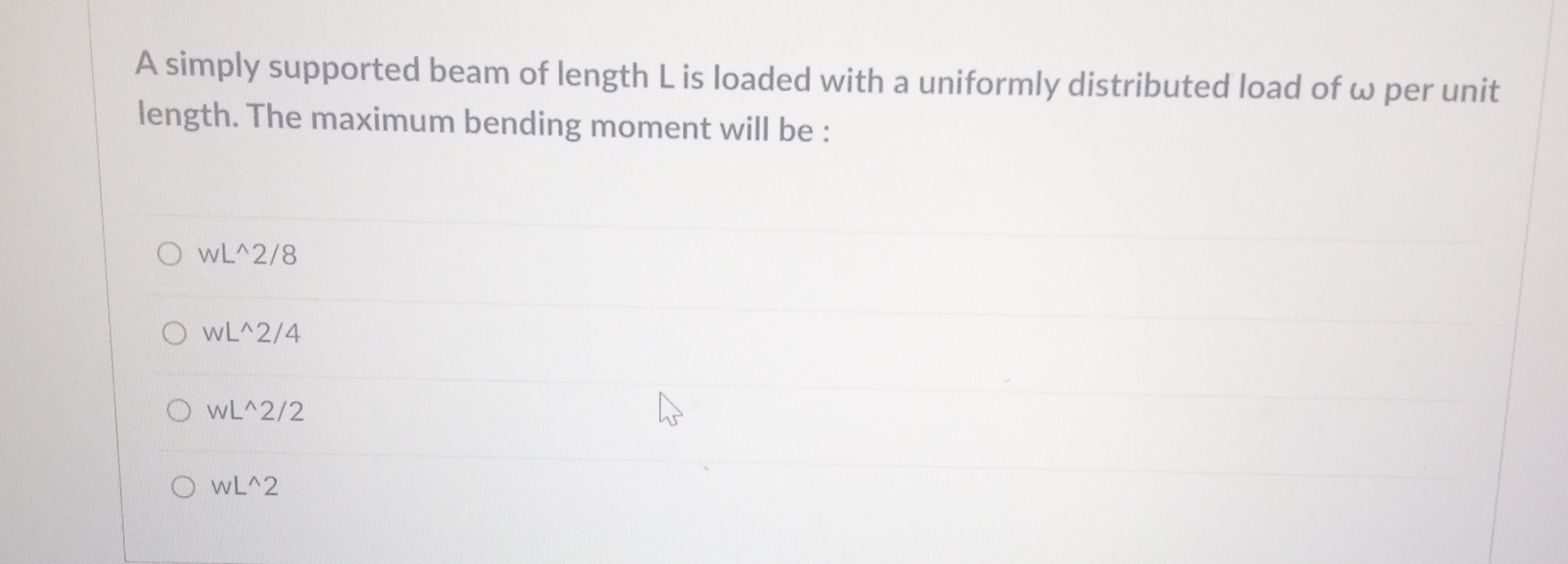 Solved A simply supported beam of length L ﻿is loaded with a | Chegg.com