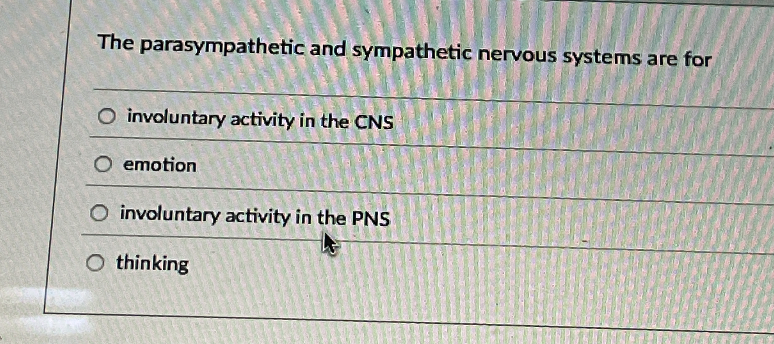 Solved The parasympathetic and sympathetic nervous systems | Chegg.com