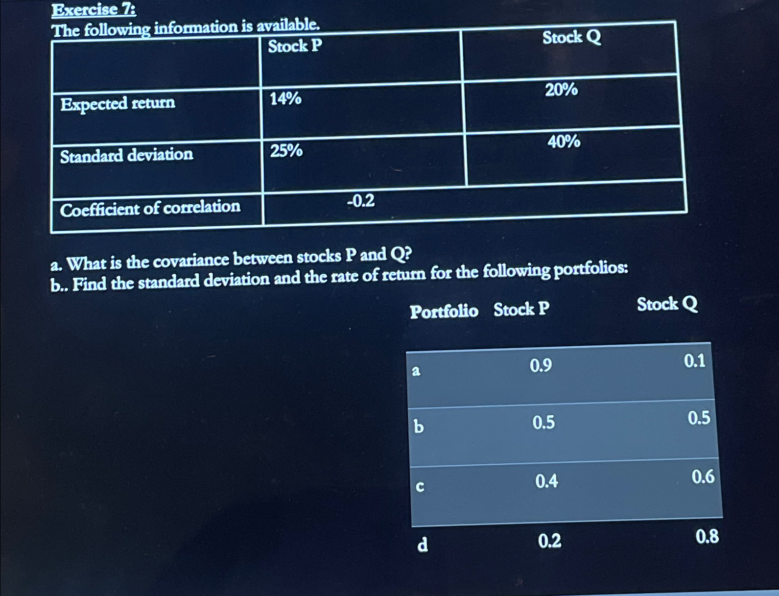 Solved Bxercise 7:The Following Information Is | Chegg.com