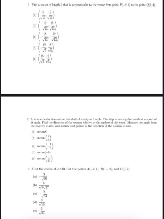 Solved 1. Find a vector of length 6 that is perpendicular to | Chegg.com