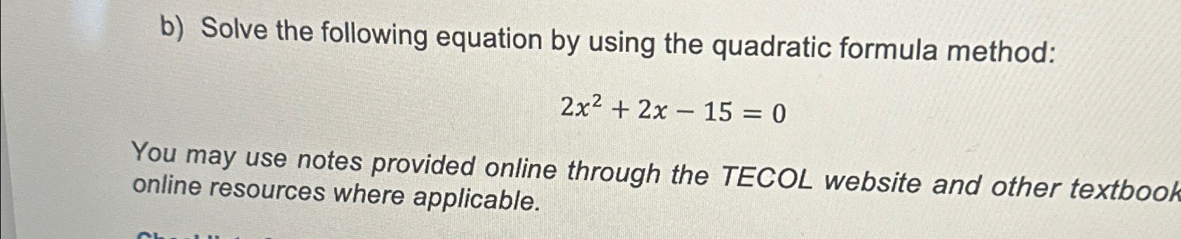 Solved B) ﻿Solve The Following Equation By Using The | Chegg.com