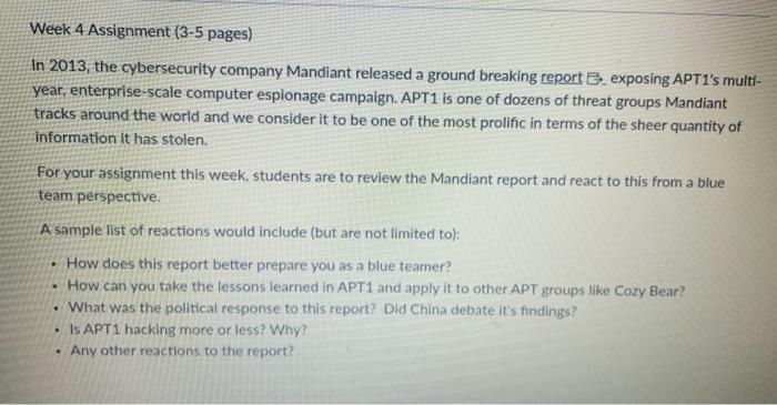 Solved Week 4 Assignment ( 3−5 pages) In 2013, the | Chegg.com