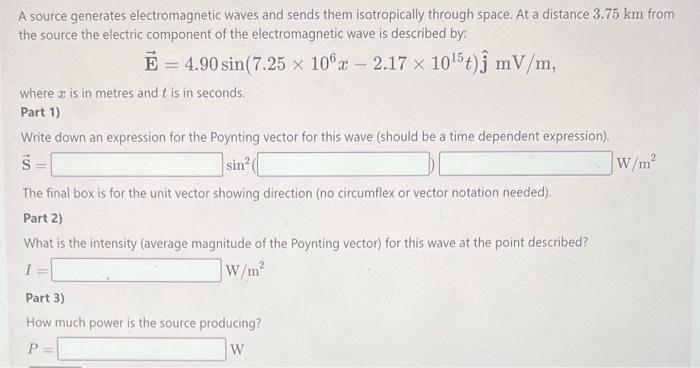 Solved A source generates electromagnetic waves and sends | Chegg.com