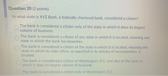 Question 15 (2 points) Which of the following is true | Chegg.com