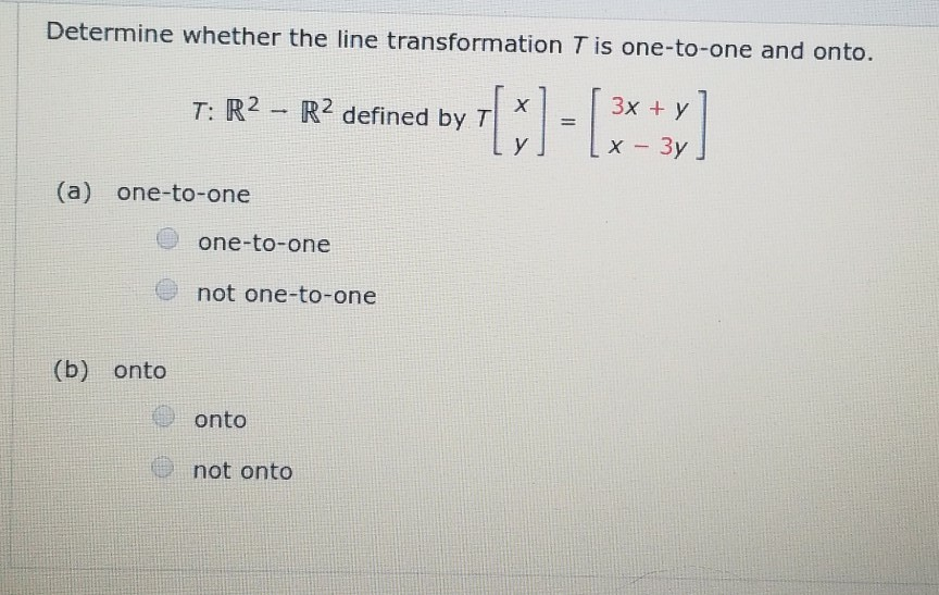Solved Determine whether the line transformation T is | Chegg.com