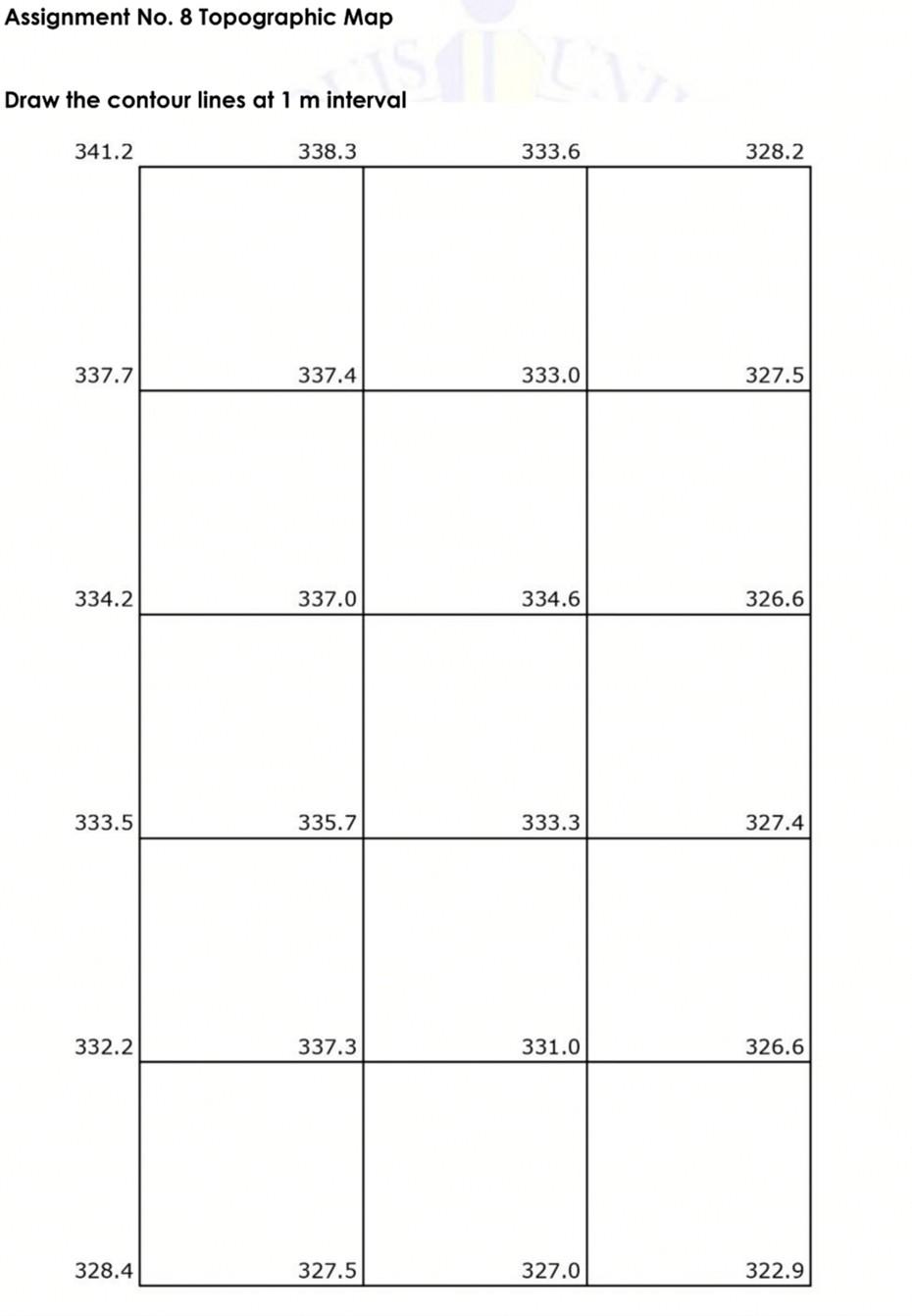 Solved Assignment No. 8 Topographic Map Draw the contour | Chegg.com