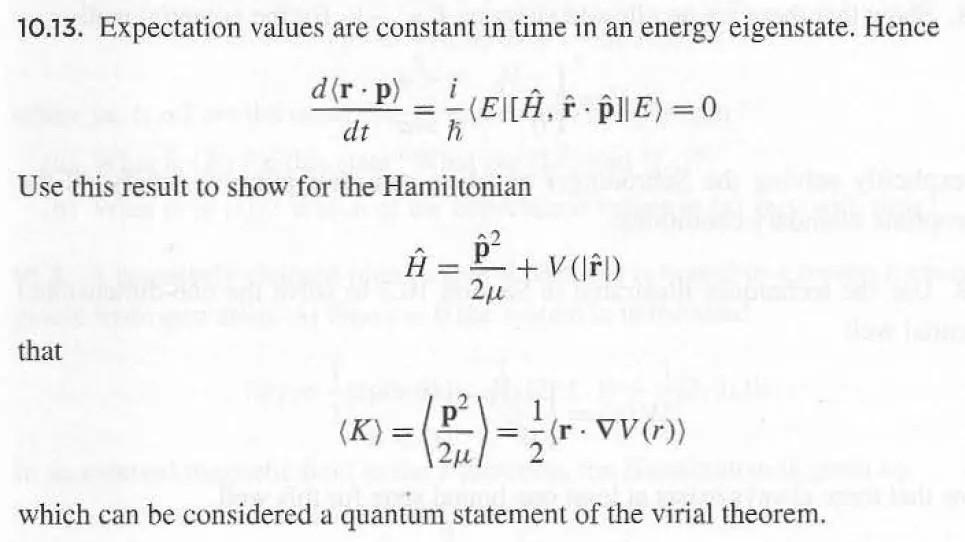 Solved 10 13 Expectation Values Are Constant In Time In Chegg Com