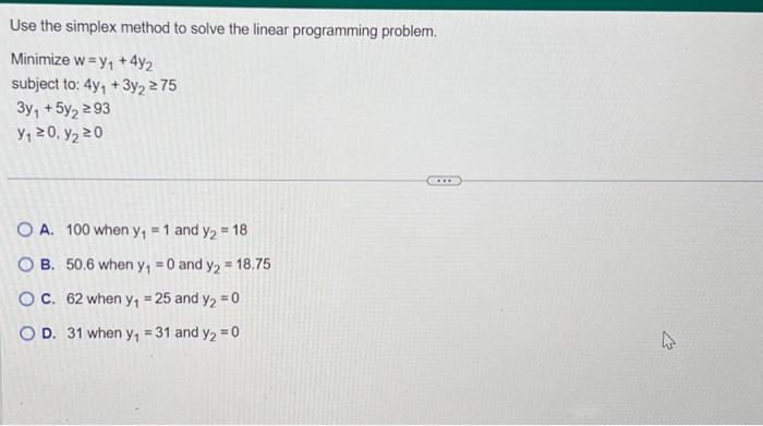 Solved Use the simplex method to solve the linear | Chegg.com