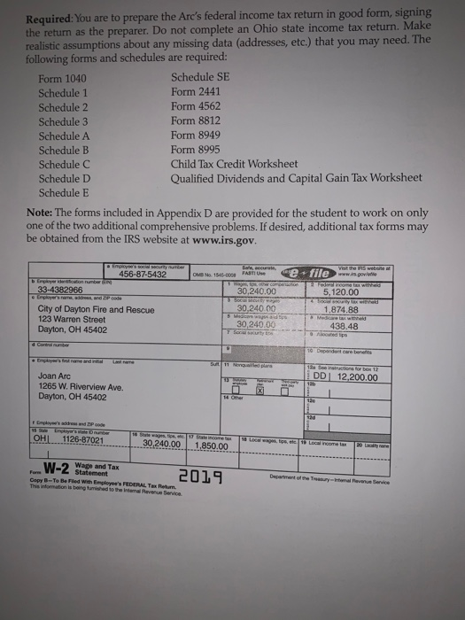 Comprehensive Problem One Noah and Joan Arc's Tax | Chegg.com