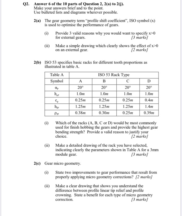 Solved Q2. Answer 6 of the 10 parts of Question 2, 2(a) to | Chegg.com