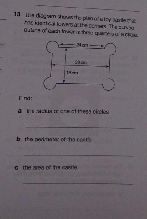 Solved 13 The diagram shows the plan of a toy castle that | Chegg.com