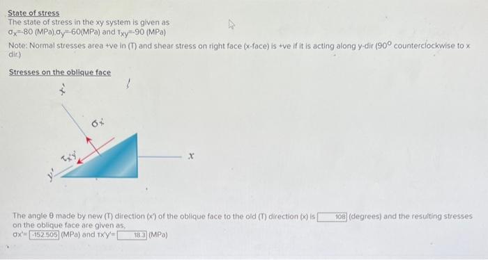 Solved Required information For the state of stress shown in | Chegg.com