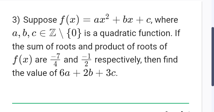 Solved 3) Suppose f(x)=ax2+bx+c, where a,b,c∈Z\{0} is a | Chegg.com