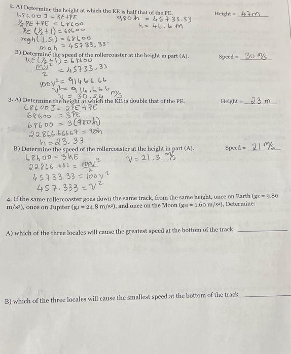 Solved Calculations For the questions that follow, set the | Chegg.com