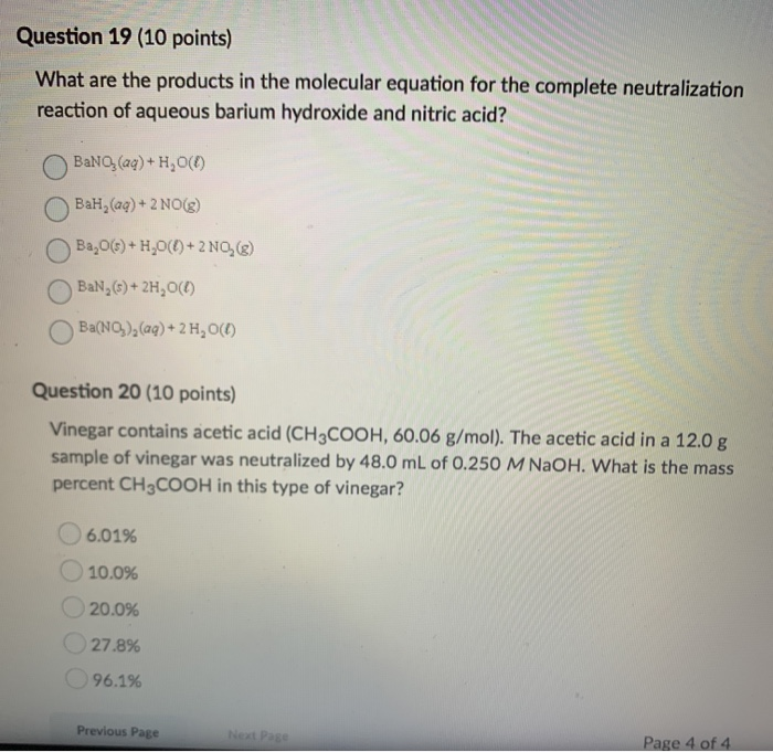 Solved Question 19 (10 points) What are the products in the | Chegg.com