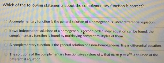 Solved Which of the following statements about the | Chegg.com