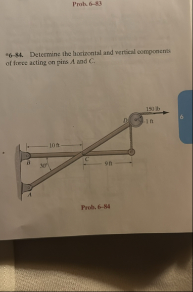 Solved Prob. 6-83*6-84. Determine the horizontal and | Chegg.com