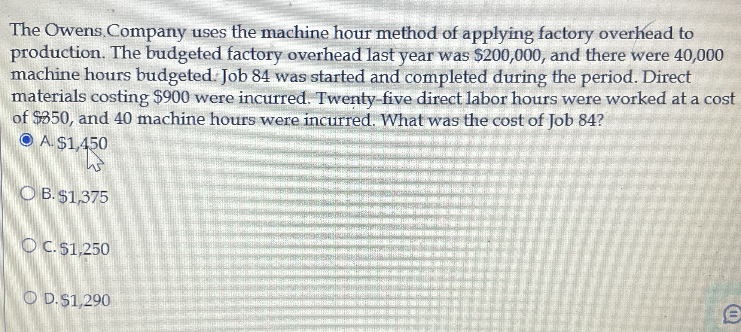 Solved The Owens Company uses the machine hour method of | Chegg.com