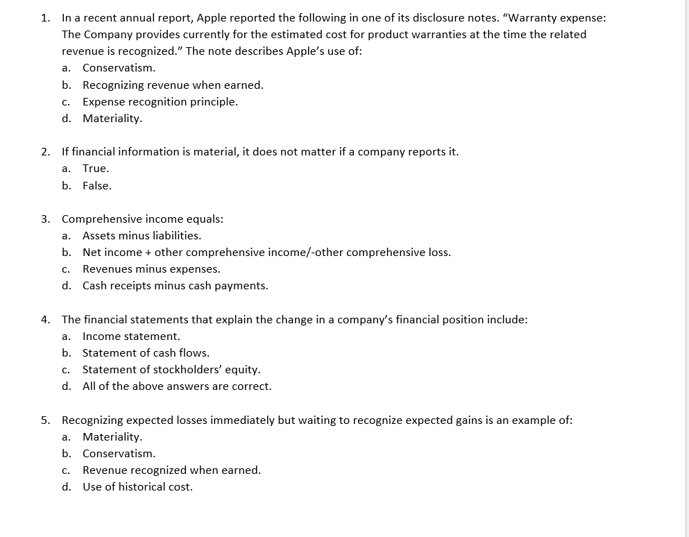 Solved Please answer each of the accounting questions thank | Chegg.com