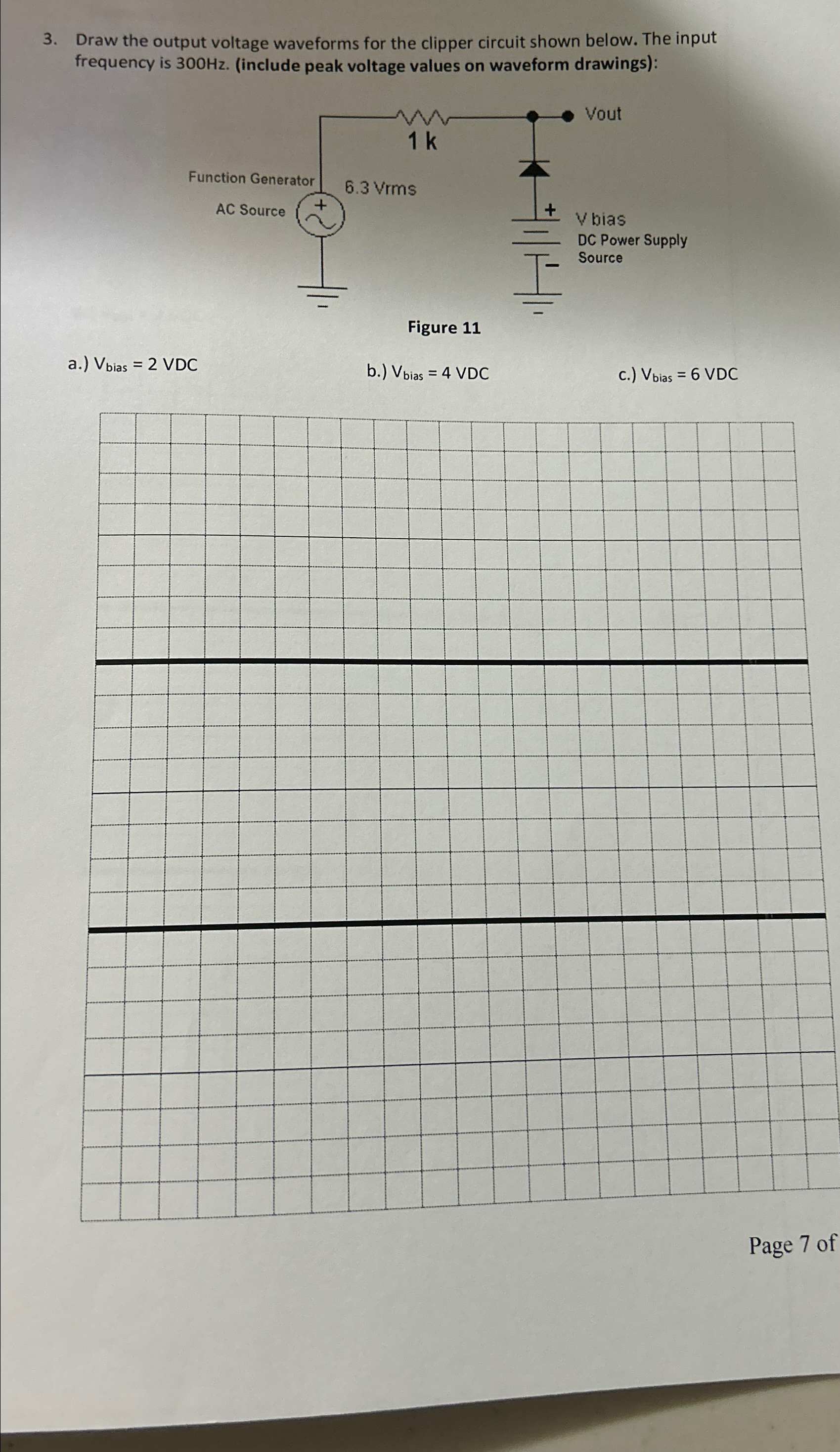 Solved Draw the output voltage waveforms for the clipper | Chegg.com