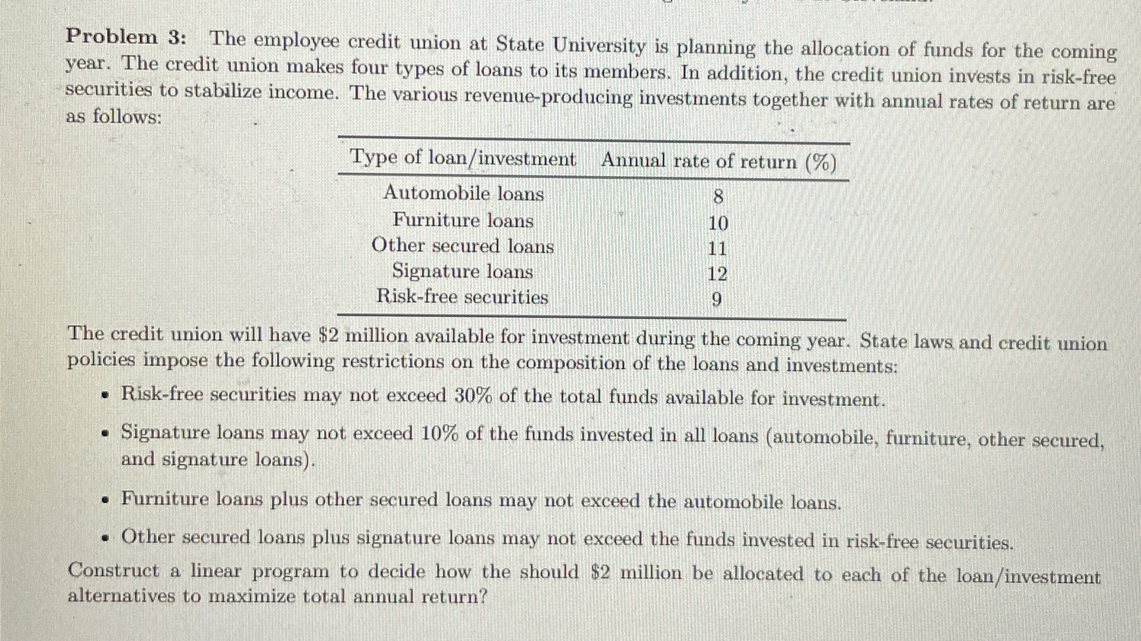 Solved Problem 3: The employee credit union at State | Chegg.com