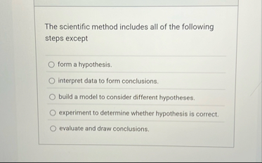 Solved The scientific method includes all of the following | Chegg.com