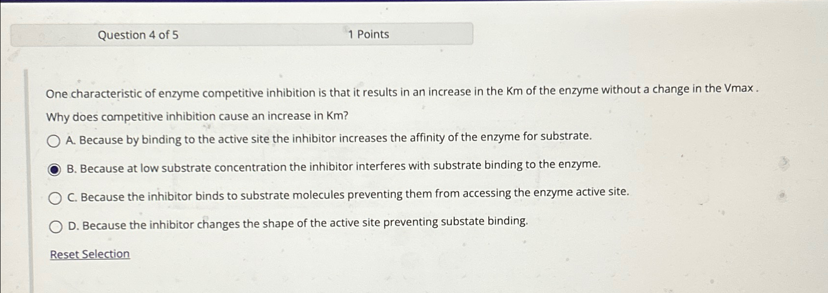 Solved Question 4 ﻿of 51 ﻿PointsOne characteristic of enzyme