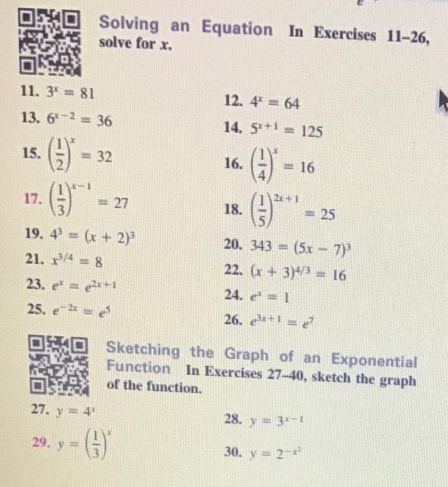Solved Solving an Equation In Exercises 11–26, solve for x. | Chegg.com
