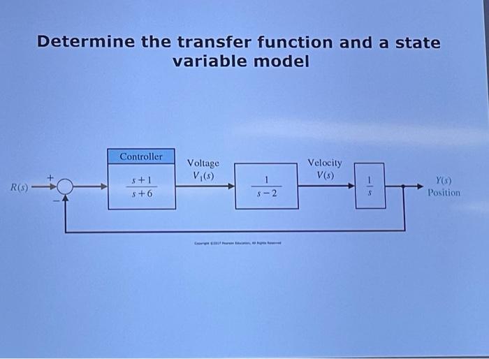 Solved Determine the transfer function and a state a | Chegg.com