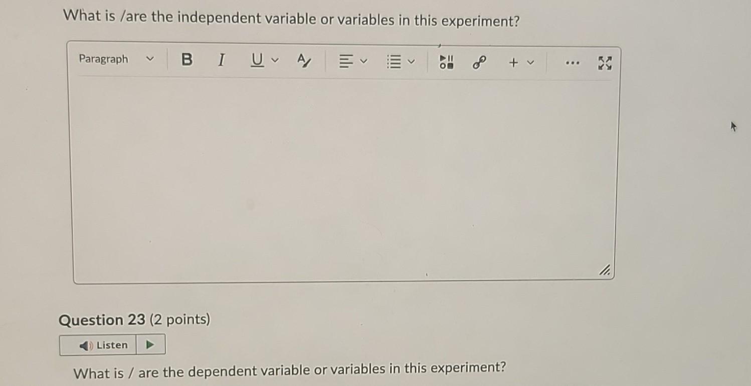 Solved What is /are the independent variable or variables in | Chegg.com