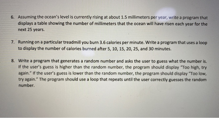 Solved 6. Assuming the ocean's level is currently rising at | Chegg.com