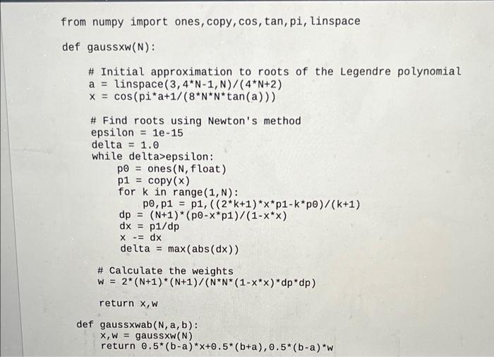 Solved use Gaussian method （using the code in the picture）to | Chegg.com