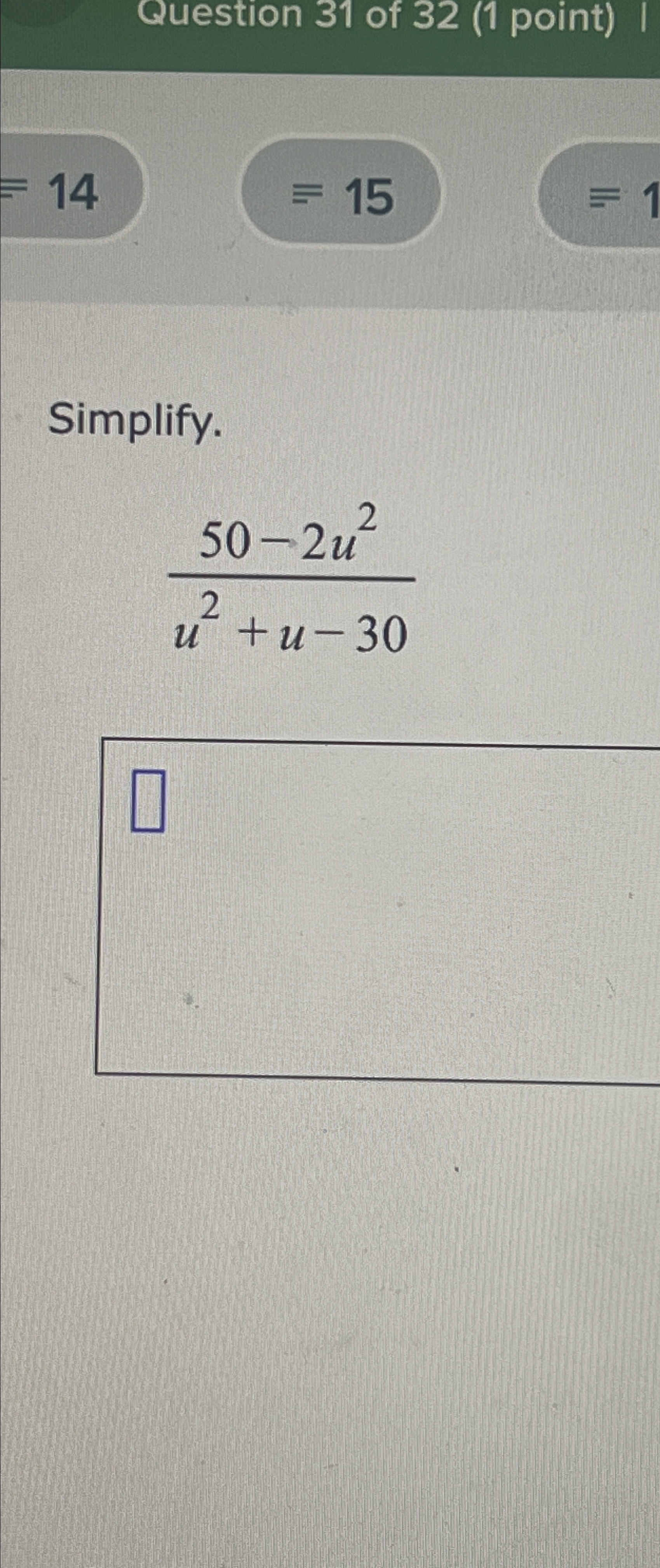 Solved Question 31 ﻿of 32 (1 | Chegg.com