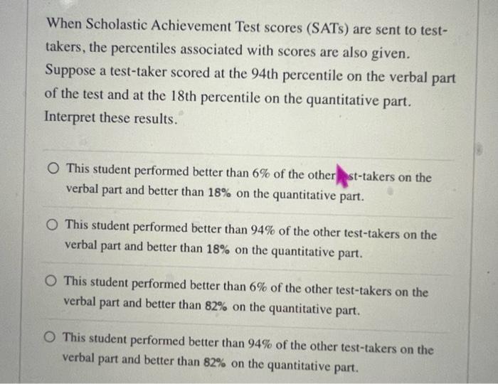 solved-when-scholastic-achievement-test-scores-sats-are-chegg