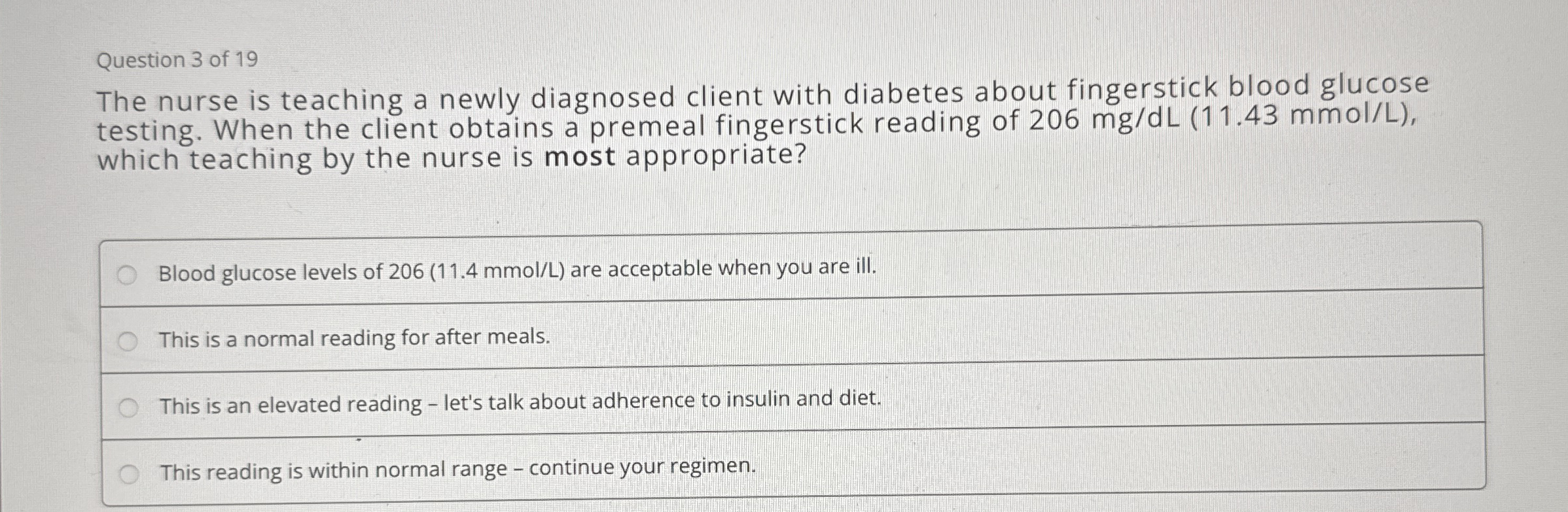 Question 3 ﻿of 19The nurse is teaching a newly | Chegg.com