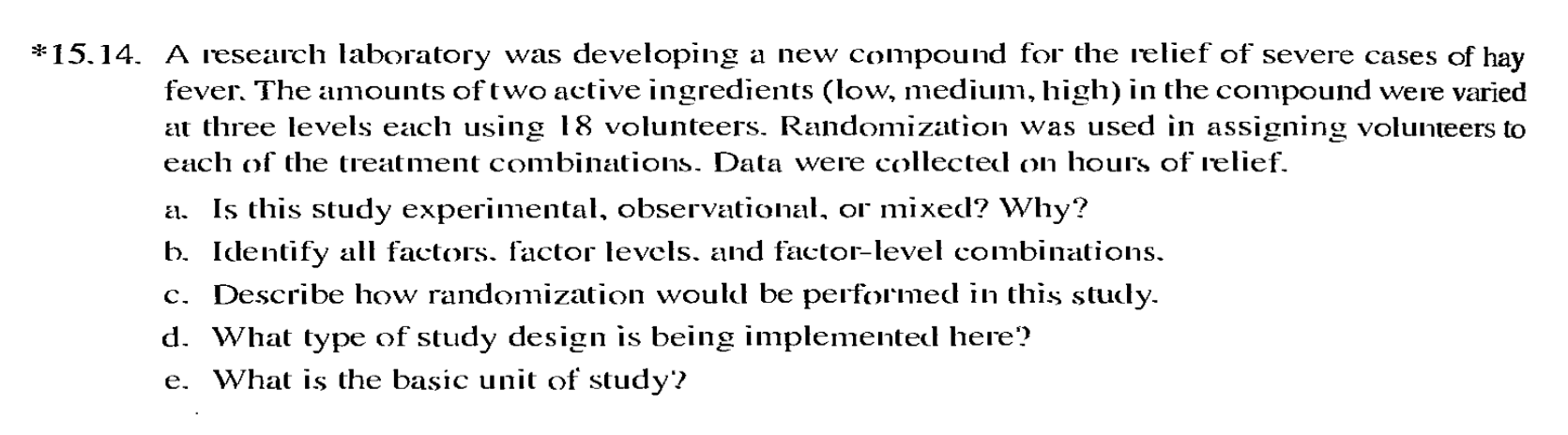 Solved *15.14. A Research Laboratory Was Developing A New | Chegg.com