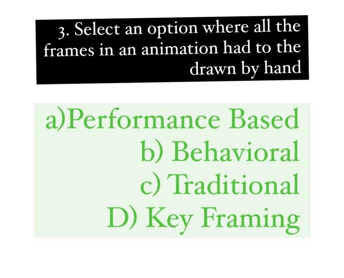 Solved 3. Select an option where all the frames in an | Chegg.com