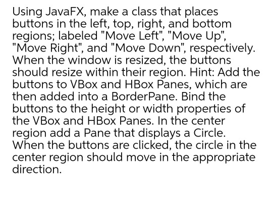 Solved Using JavaFX, make a class that places buttons in the | Chegg.com