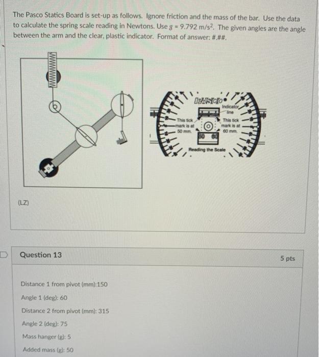 Solved use the data below to calculate the spring scale | Chegg.com