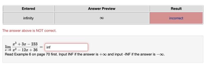 Solved The answer above is NOT correct. | Chegg.com