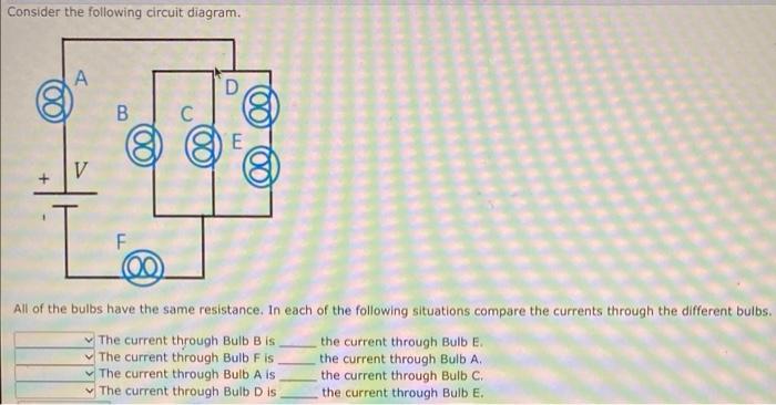 Solved Consider The Following Circuit Diagram. А D B C E V F | Chegg.com