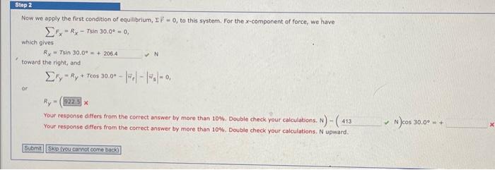 Solved 1Now we apply the first condition of equilibrium, | Chegg.com